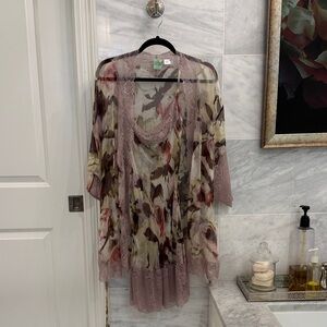 Floral Lace Chemise and Robe Set